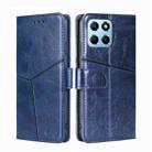 For Honor X8 5G/X6 Geometric Stitching Horizontal Flip Leather Phone Case(Blue) - 1