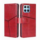 For Honor X8 5G/X6 Geometric Stitching Horizontal Flip Leather Phone Case(Red) - 1