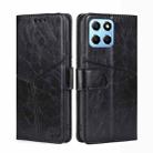 For Honor X8 5G/X6 Geometric Stitching Horizontal Flip Leather Phone Case(Black) - 1