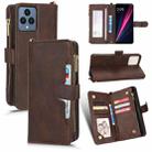 For T-Mobile Revvl 6 5G Litchi Texture Zipper Leather Phone Case(Brown) - 1