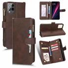 For T-Mobile REVVL 6 Pro 5G Litchi Texture Zipper Leather Phone Case(Brown) - 1