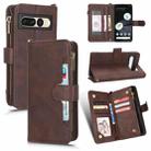 For Google Pixel 7 Pro 5G Litchi Texture Zipper Leather Phone Case(Brown) - 1