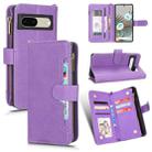 For Google Pixel 7 5G Litchi Texture Zipper Leather Phone Case(Purple) - 1