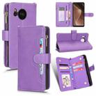 For Sharp Aquos Sense7 Plus Litchi Texture Zipper Leather Phone Case(Purple) - 1
