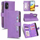 For Xiaomi Poco M5 Litchi Texture Zipper Leather Phone Case(Purple) - 1