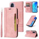 For Huawei nova Y70 / Y70 Plus / Enjoy 50 BETOPNICE Dual-side Buckle Leather Phone Case(Pink) - 1