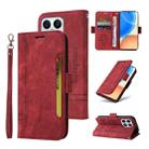 For Honor X8 5G / X6 BETOPNICE Dual-side Buckle Leather Phone Case(Red) - 1