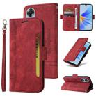 For OPPO A17 BETOPNICE Dual-side Buckle Leather Phone Case(Red) - 1