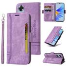 For OPPO A17 BETOPNICE Dual-side Buckle Leather Phone Case(Purple) - 1