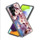 For Samsung Galaxy S23 Ultra 5G Colored Drawing Clear TPU Phone Protective Case(Cherry Blossoms) - 1