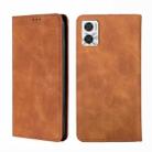 For Motorola Moto E22/E22i Skin Feel Magnetic Horizontal Flip Leather Phone Case(Light Brown) - 1