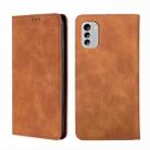 For Nokia G60 5G Skin Feel Magnetic Horizontal Flip Leather Phone Case(Light Brown) - 1