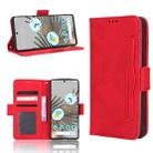 For Google Pixel 7 5G Skin Feel Calf Texture Card Slots Leather Phone Case(Red) - 1