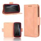 For Cubot Pocket / P50 Skin Feel Calf Texture Card Slots Leather Phone Case(Pink) - 1