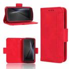 For Cubot Pocket / P50 Skin Feel Calf Texture Card Slots Leather Phone Case(Red) - 1