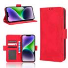 For iPhone 14 Plus Skin Feel Calf Texture Card Slots Leather Phone Case(Red) - 1