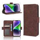 For iPhone 14 Plus Skin Feel Calf Texture Card Slots Leather Phone Case(Brown) - 1