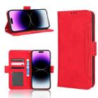 For iPhone 14 Pro Max Skin Feel Calf Texture Card Slots Leather Phone Case(Red) - 1