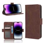 For iPhone 14 Pro Skin Feel Calf Texture Card Slots Leather Phone Case(Brown) - 1