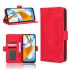 For Xiaomi Poco C40 Skin Feel Calf Texture Card Slots Leather Phone Case(Red) - 1