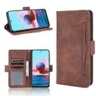 For Xiaomi Poco M5S / Redmi Note 10 4G / 10S Skin Feel Calf Texture Card Slots Leather Phone Case(Brown) - 1