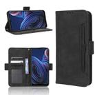 For ZTE Blade A72 5G Skin Feel Calf Texture Card Slots Leather Phone Case(Black) - 1