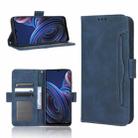 For ZTE Blade A72 5G Skin Feel Calf Texture Card Slots Leather Phone Case(Blue) - 1