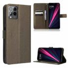 For T-Mobile REVVL 6 Pro 5G Diamond Texture Leather Phone Case(Brown) - 1