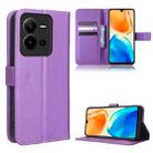 For vivo V25 5G /  X80 Lite Diamond Texture Leather Phone Case(Purple) - 1