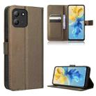 For Infinix Hot 11 2022 X675 Diamond Texture Leather Phone Case(Brown) - 1