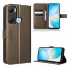 For Infinix Hot 12 Pro X668C Diamond Texture Leather Phone Case(Brown) - 1