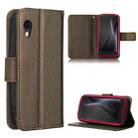 For Cubot Pocket / P50 Diamond Texture Leather Phone Case(Brown) - 1