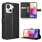 For Blackview OSCAL C80 Diamond Texture Leather Phone Case(Black) - 1