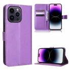 For iPhone 14 Pro Max Diamond Texture Leather Phone Case(Purple) - 1