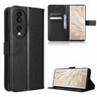 For Honor 70 5G Diamond Texture Leather Phone Case(Black) - 1