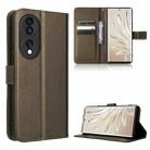 For Honor 70 5G Diamond Texture Leather Phone Case(Brown) - 1