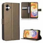 For Samsung Galaxy A04 Diamond Texture Leather Phone Case(Brown) - 1