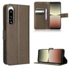 For Sony Xperia 5 IV Diamond Texture Leather Phone Case(Brown) - 1