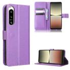 For Sony Xperia 5 IV Diamond Texture Leather Phone Case(Purple) - 1