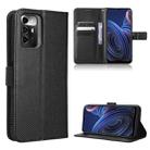 For ZTE Blade A72 5G Diamond Texture Leather Phone Case(Black) - 1