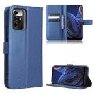 For ZTE Blade A72 5G Diamond Texture Leather Phone Case(Blue) - 1