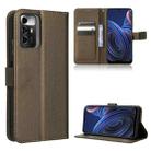 For ZTE Blade A72 5G Diamond Texture Leather Phone Case(Brown) - 1