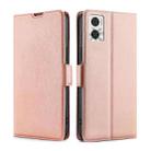 For Motorola Moto E22/E22i Ultra-thin Voltage Side Buckle Horizontal Flip Leather Phone Case(Rose Gold) - 1