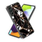 For Samsung Galaxy S23 5G Colored Drawing Clear TPU Phone Protective Case(Black White Marble) - 1