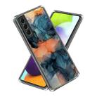 For Samsung Galaxy S23 5G Colored Drawing Clear TPU Phone Protective Case(Watercolor Blue Orange) - 1