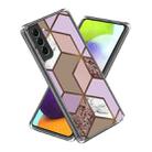 For Samsung Galaxy S23+ 5G Colored Drawing Clear TPU Phone Protective Case(Purple Marble) - 1