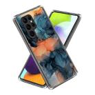 For Samsung Galaxy S23 Ultra 5G Colored Drawing Clear TPU Phone Protective Case(Watercolor Blue Orange) - 1