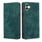 For Samsung Galaxy A04 RFID Anti-theft Brush Magnetic Leather Phone Case(Green) - 1