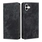 For Samsung Galaxy A04 RFID Anti-theft Brush Magnetic Leather Phone Case(Black) - 1