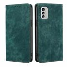 For Nokia G60 5G RFID Anti-theft Brush Magnetic Leather Phone Case(Green) - 1